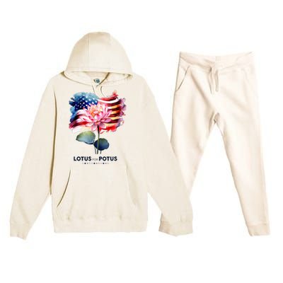 Lotus For Potus Kamala Harris 2024 President Election Vote Premium Hooded Sweatsuit Set