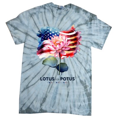 Lotus For Potus Kamala Harris 2024 President Election Vote Tie-Dye T-Shirt