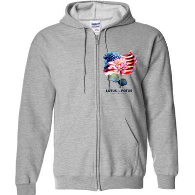 Lotus For Potus Kamala Harris 2024 President Election Vote Full Zip Hoodie