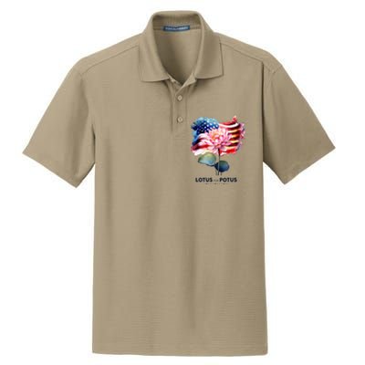 Lotus For Potus Kamala Harris 2024 President Election Vote Dry Zone Grid Polo