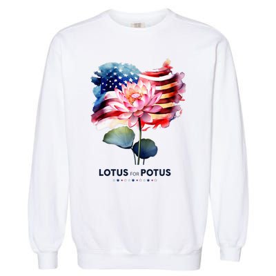 Lotus For Potus Kamala Harris 2024 President Election Vote Garment-Dyed Sweatshirt