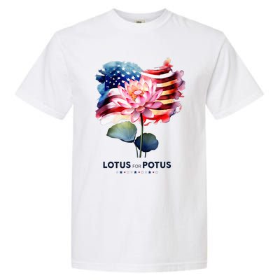 Lotus For Potus Kamala Harris 2024 President Election Vote Garment-Dyed Heavyweight T-Shirt