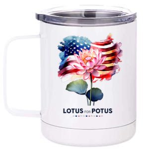 Lotus For Potus Kamala Harris 2024 President Election Vote 12 oz Stainless Steel Tumbler Cup