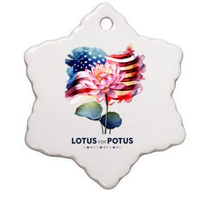 Lotus For Potus Kamala Harris 2024 President Election Vote Ceramic Star Ornament