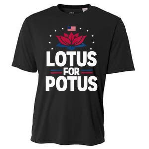 Lotus For Potus Cute Flower American Flag Kamala Harris 2024 Cooling Performance Crew T-Shirt