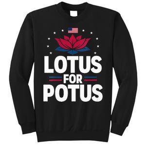 Lotus For Potus Cute Flower American Flag Kamala Harris 2024 Sweatshirt