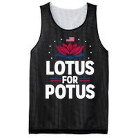 Lotus For Potus Cute Flower American Flag Kamala Harris 2024 Mesh Reversible Basketball Jersey Tank