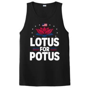 Lotus For Potus Cute Flower American Flag Kamala Harris 2024 PosiCharge Competitor Tank