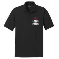 Lotus For Potus Cute Flower American Flag Kamala Harris 2024 PosiCharge RacerMesh Polo