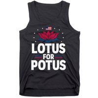 Lotus For Potus Cute Flower American Flag Kamala Harris 2024 Tank Top