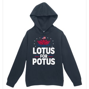 Lotus For Potus Cute Flower American Flag Kamala Harris 2024 Urban Pullover Hoodie