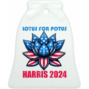 Lotus For Potus Harris 2024 Ceramic Bell Ornament