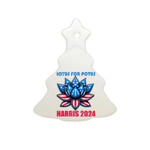 Lotus For Potus Harris 2024 Ceramic Tree Ornament