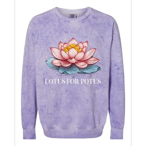 Lotus For Potus Kamala Harris President Campaign 2024 Colorblast Crewneck Sweatshirt