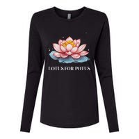 Lotus For Potus Kamala Harris President Campaign 2024 Womens Cotton Relaxed Long Sleeve T-Shirt