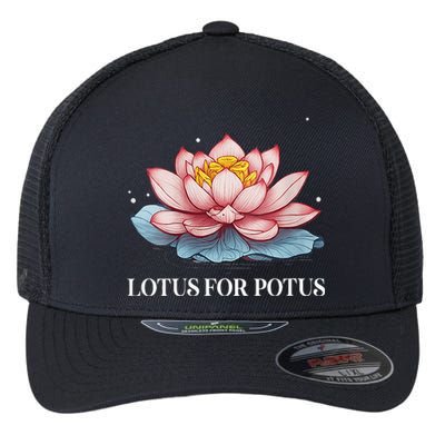 Lotus For Potus Kamala Harris President Campaign 2024 Flexfit Unipanel Trucker Cap