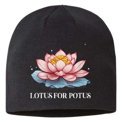 Lotus For Potus Kamala Harris President Campaign 2024 Sustainable Beanie