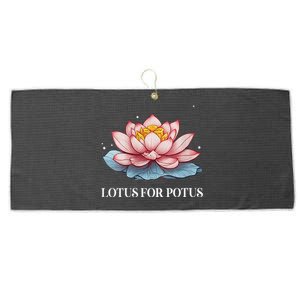 Lotus For Potus Kamala Harris President Campaign 2024 Large Microfiber Waffle Golf Towel