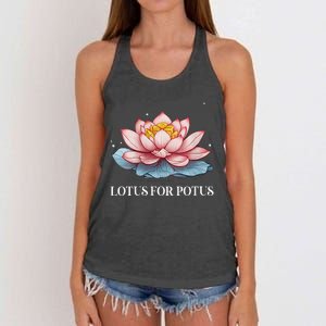 Lotus For Potus Kamala Harris President Campaign 2024 Women's Knotted Racerback Tank