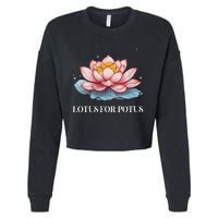 Lotus For Potus Kamala Harris President Campaign 2024 Cropped Pullover Crew