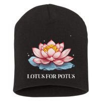 Lotus For Potus Kamala Harris President Campaign 2024 Short Acrylic Beanie