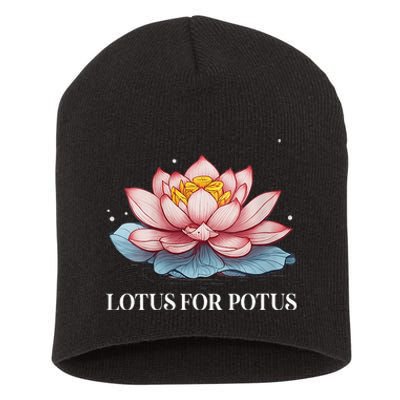 Lotus For Potus Kamala Harris President Campaign 2024 Short Acrylic Beanie