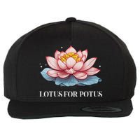 Lotus For Potus Kamala Harris President Campaign 2024 Wool Snapback Cap