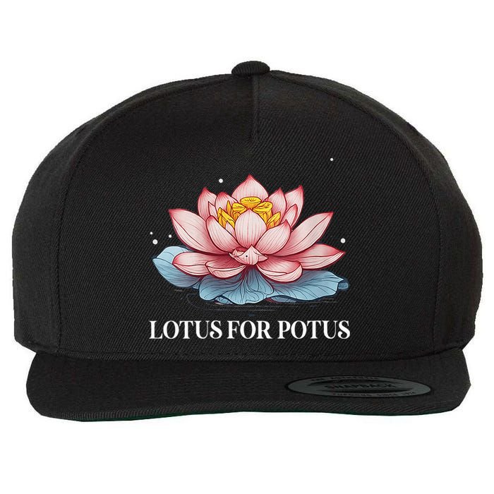 Lotus For Potus Kamala Harris President Campaign 2024 Wool Snapback Cap