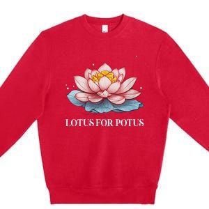 Lotus For Potus Kamala Harris President Campaign 2024 Premium Crewneck Sweatshirt