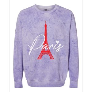 Love From Paris The Eiffel Tower A Love Sign From France Gift Colorblast Crewneck Sweatshirt