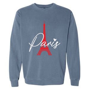 Love From Paris The Eiffel Tower A Love Sign From France Gift Garment-Dyed Sweatshirt