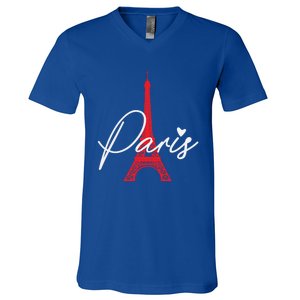 Love From Paris The Eiffel Tower A Love Sign From France Gift V-Neck T-Shirt