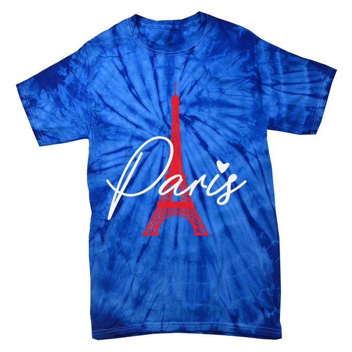 Love From Paris The Eiffel Tower A Love Sign From France Gift Tie-Dye T-Shirt