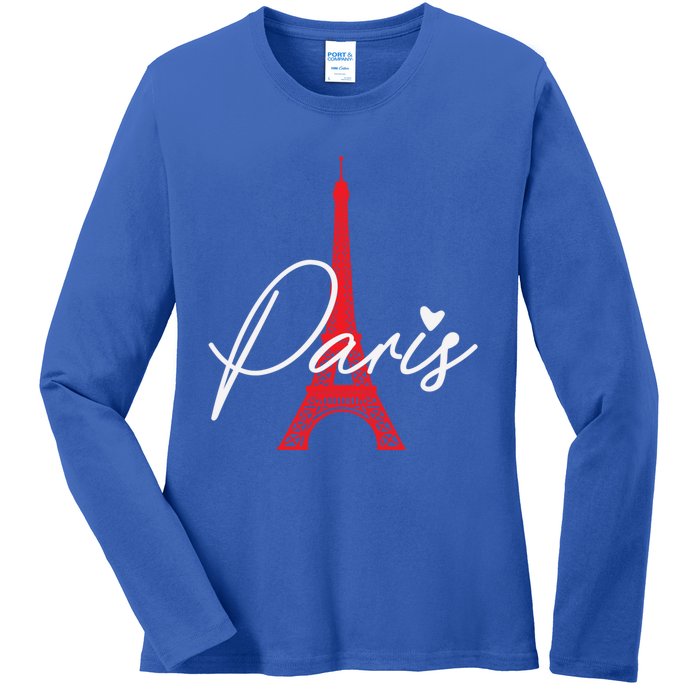 Love From Paris The Eiffel Tower A Love Sign From France Gift Ladies Long Sleeve Shirt