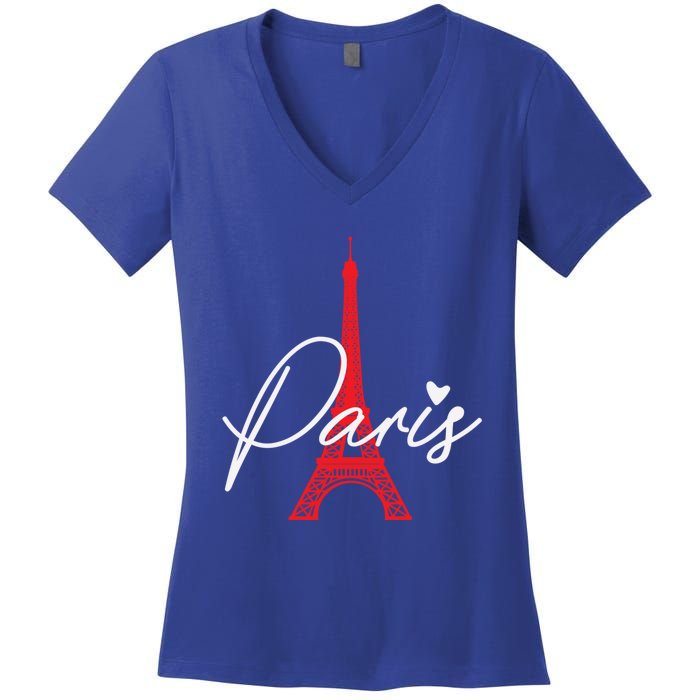 Love From Paris The Eiffel Tower A Love Sign From France Gift Women's V-Neck T-Shirt