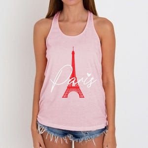 Love From Paris The Eiffel Tower A Love Sign From France Gift Women's Knotted Racerback Tank