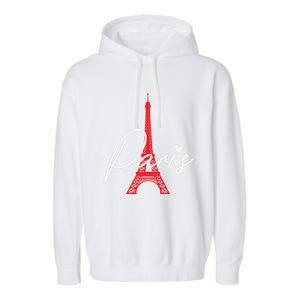 Love From Paris The Eiffel Tower A Love Sign From France Gift Garment-Dyed Fleece Hoodie