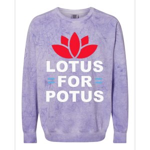 Lotus For Potus Kamala Harris For President 2024 Colorblast Crewneck Sweatshirt