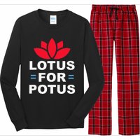 Lotus For Potus Kamala Harris For President 2024 Long Sleeve Pajama Set