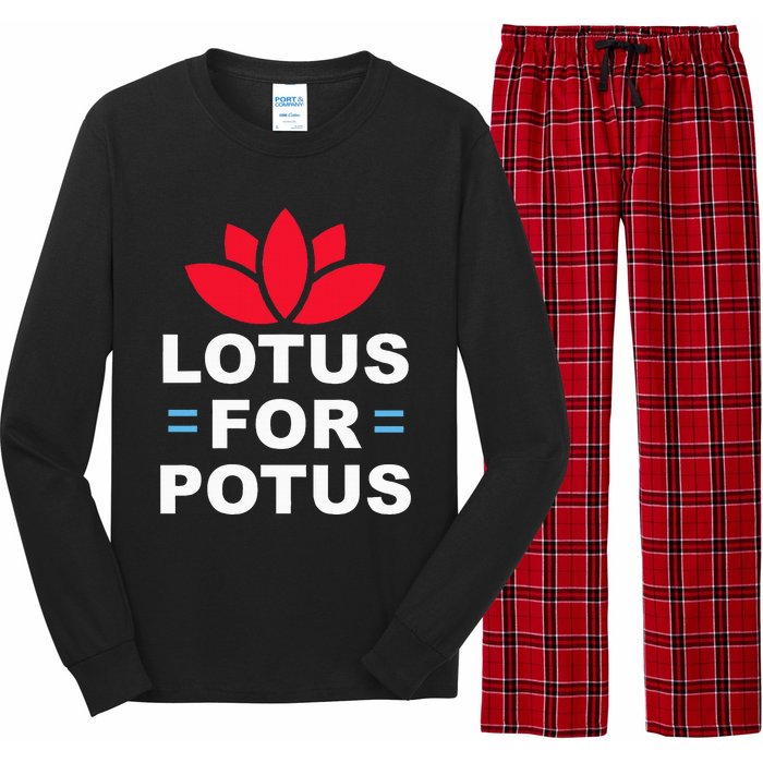 Lotus For Potus Kamala Harris For President 2024 Long Sleeve Pajama Set