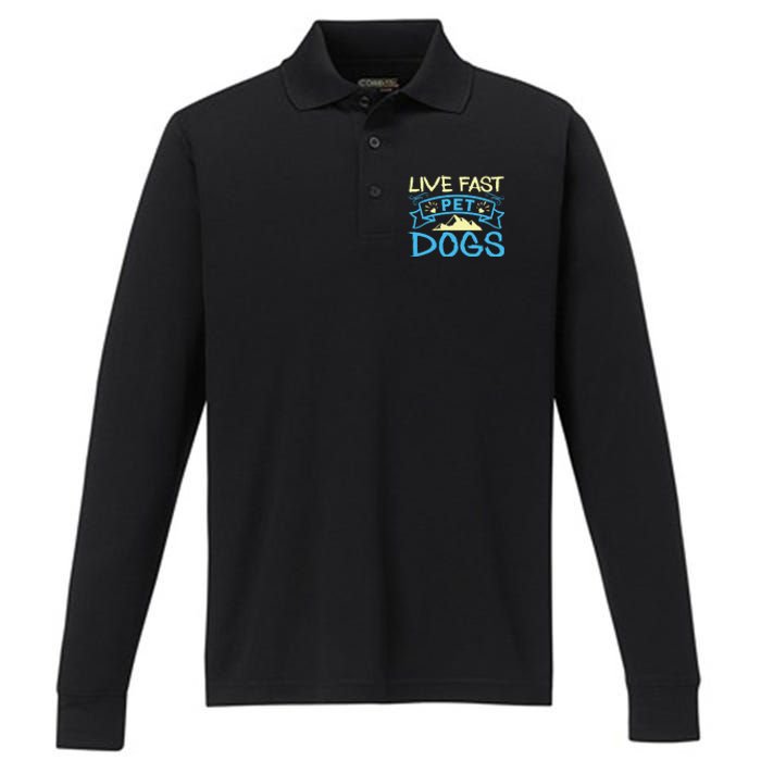 Live Fast Pet Dogs Performance Long Sleeve Polo