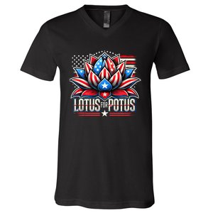 Lotus For Potus Kamala Harris 2024 President Trend Election V-Neck T-Shirt