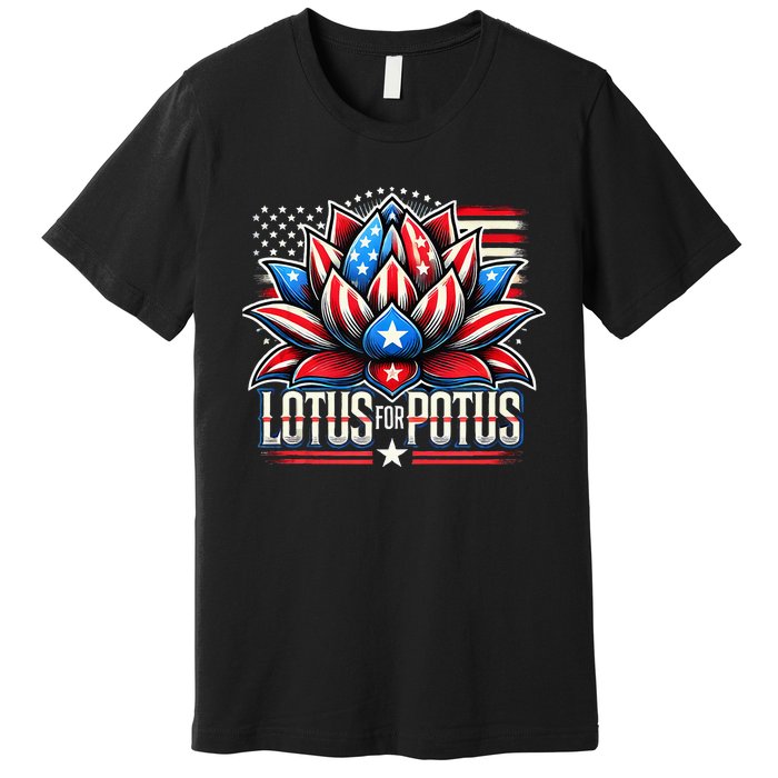 Lotus For Potus Kamala Harris 2024 President Trend Election Premium T-Shirt