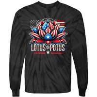 Lotus For Potus Kamala Harris 2024 President Trend Election Tie-Dye Long Sleeve Shirt