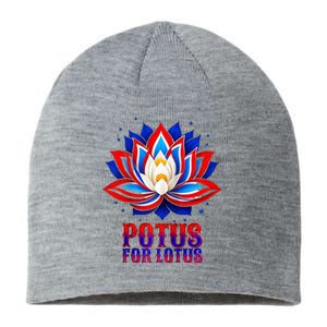 Lotus For Potus Kamala Harris 2024 President Trend Election Raglan Baseball Sustainable Beanie