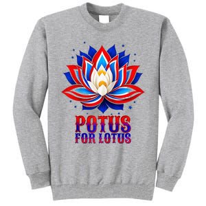 Lotus For Potus Kamala Harris 2024 President Trend Election Raglan Baseball Tall Sweatshirt