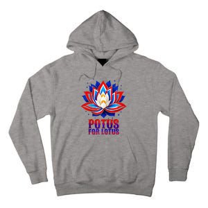 Lotus For Potus Kamala Harris 2024 President Trend Election Raglan Baseball Tall Hoodie