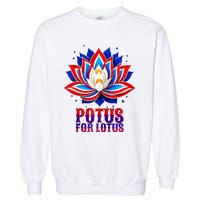 Lotus For Potus Kamala Harris 2024 President Trend Election Raglan Baseball Garment-Dyed Sweatshirt