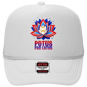 Lotus For Potus Kamala Harris 2024 President Trend Election Raglan Baseball High Crown Mesh Back Trucker Hat