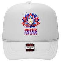 Lotus For Potus Kamala Harris 2024 President Trend Election Raglan Baseball High Crown Mesh Back Trucker Hat